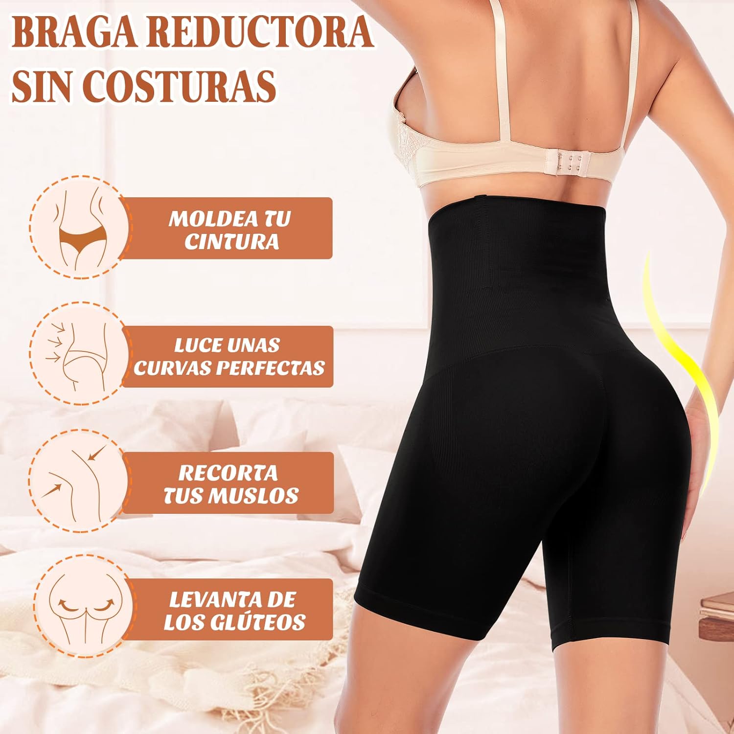 Faja Reductora Mujer Adelgazante Negro M/L