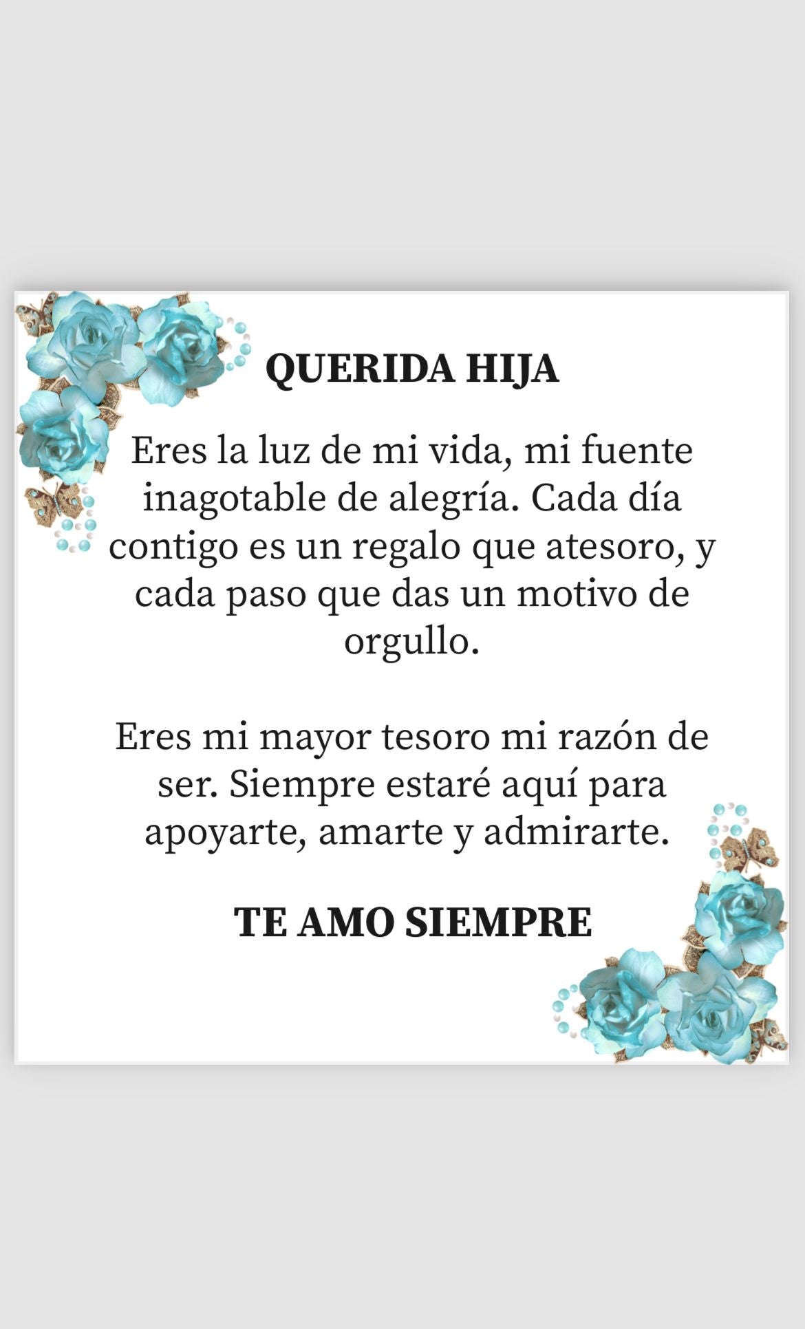 Dedicatoria Querida Hija