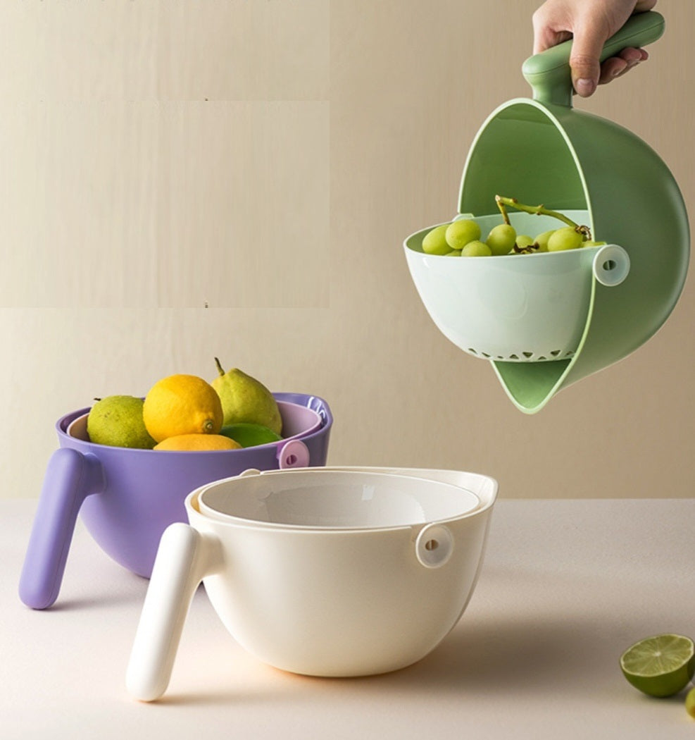 Colador giratorio doble capa escurridor