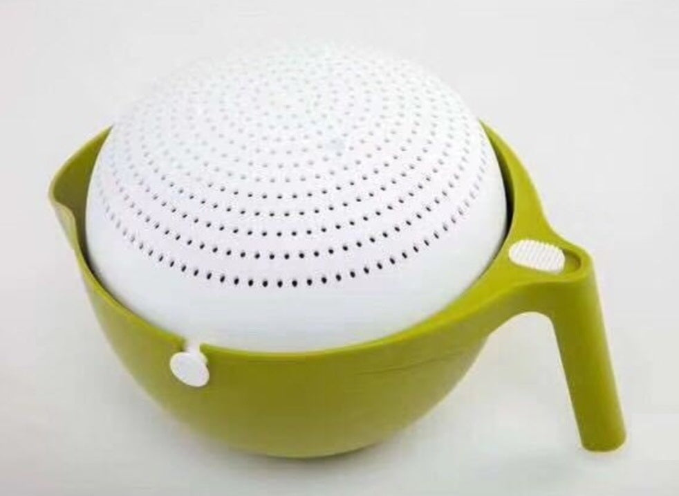 Colador giratorio doble capa escurridor