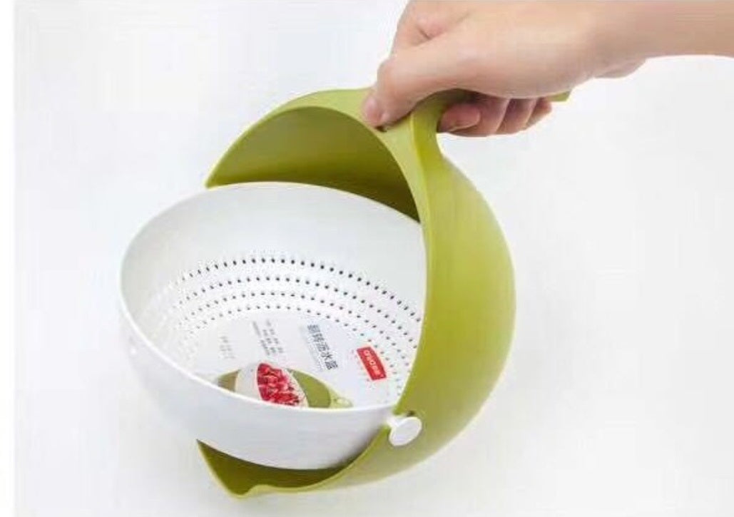 Colador giratorio doble capa escurridor