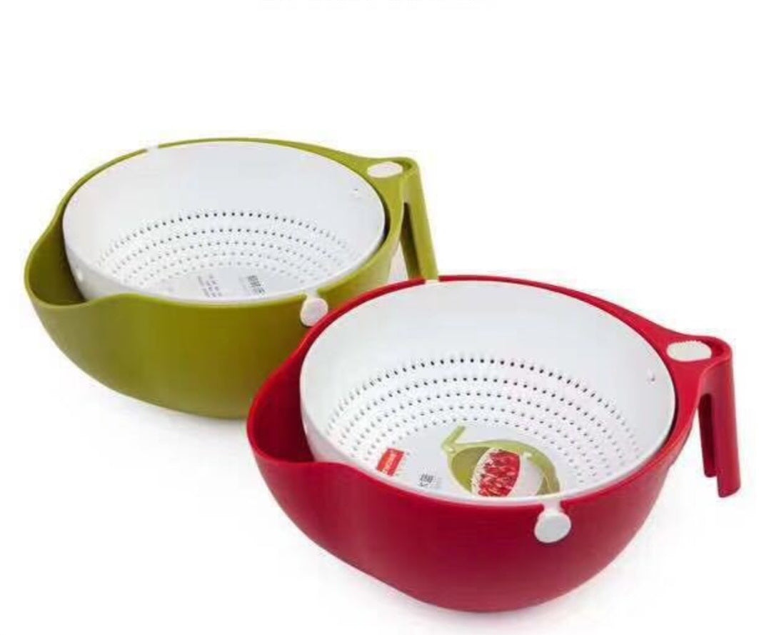 Colador giratorio doble capa escurridor