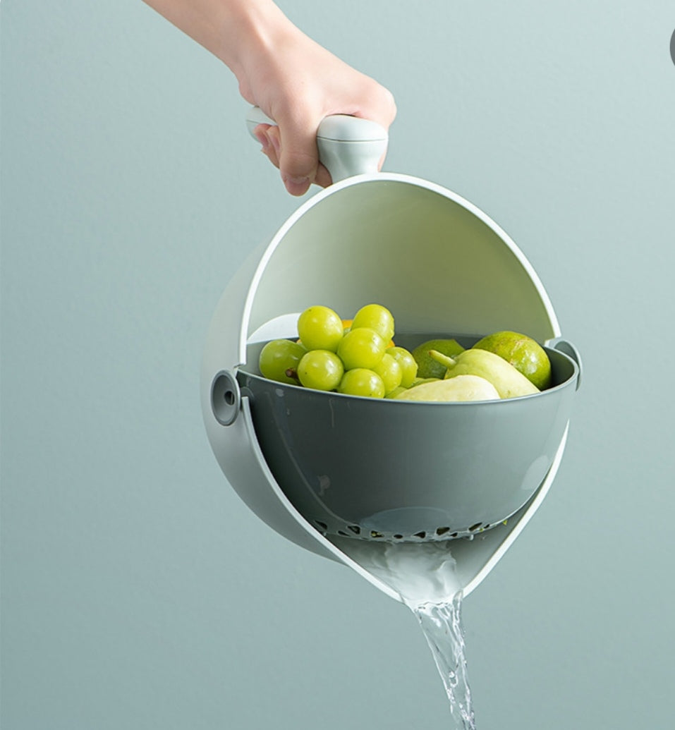 Colador giratorio doble capa escurridor