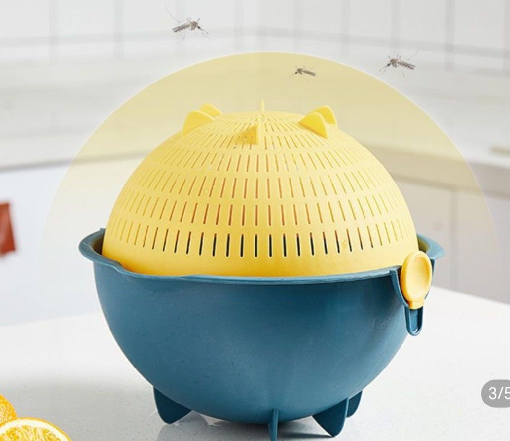 Colador giratorio doble capa escurridor