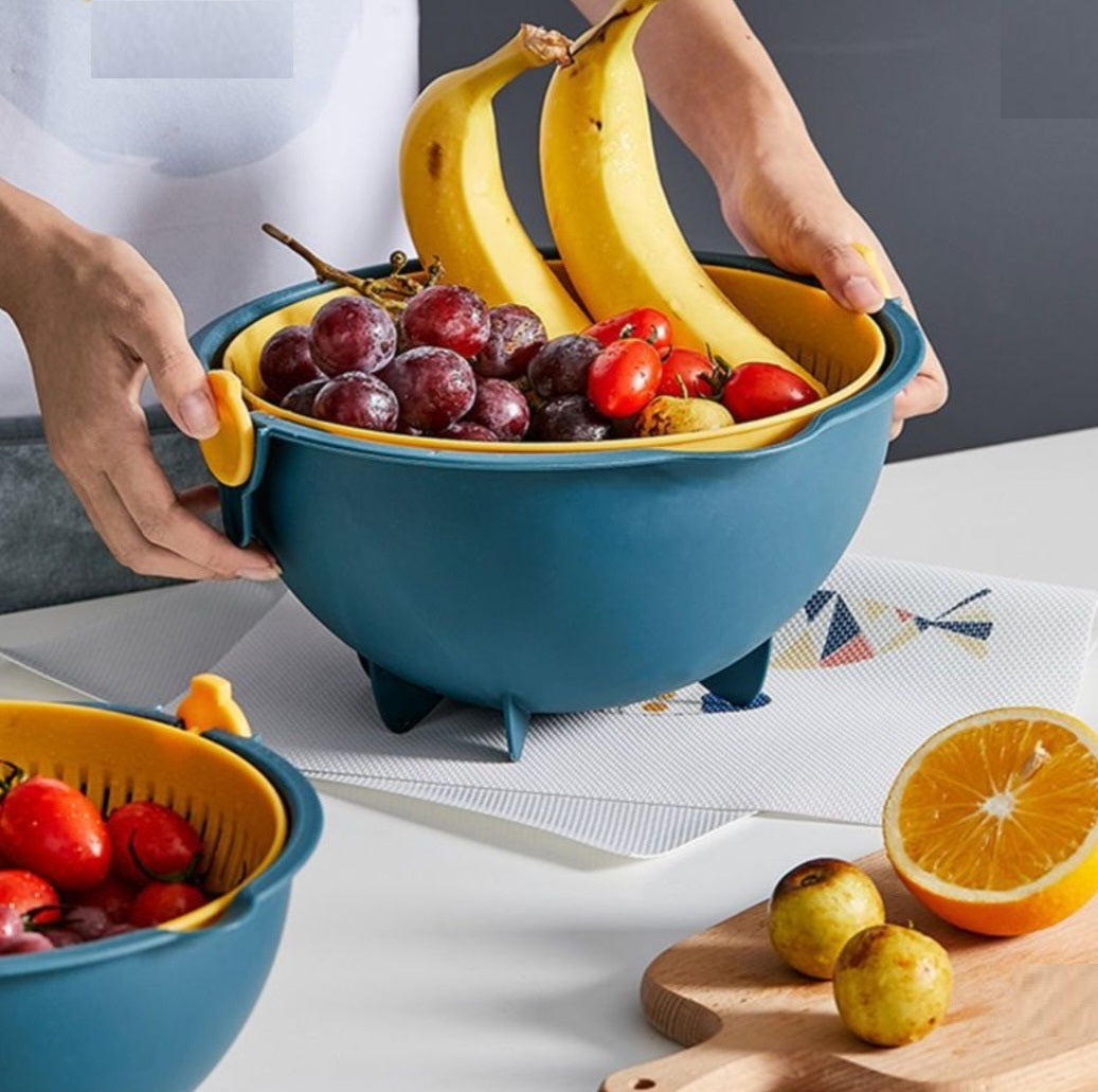 Colador giratorio doble capa escurridor