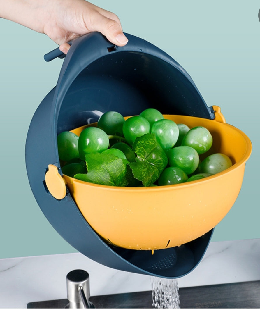 Colador giratorio doble capa escurridor