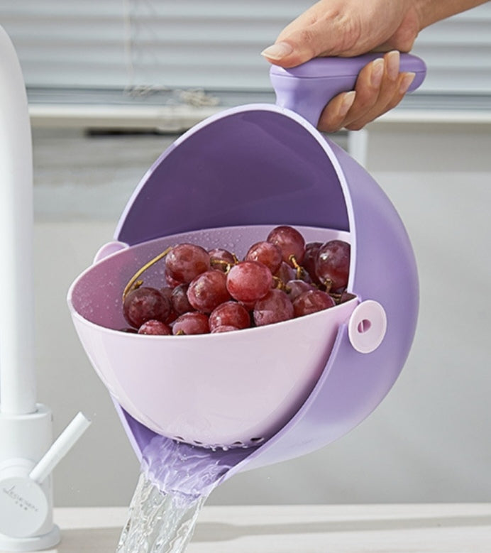 Colador giratorio doble capa escurridor