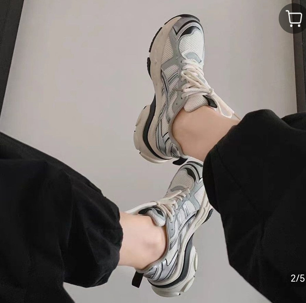 Botines mujer tipo asics filo plata 40